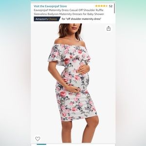 Floral Off The Shoulder Maternity Dress